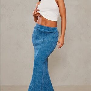 PrettyLittleThing Blue Maxi Skirt